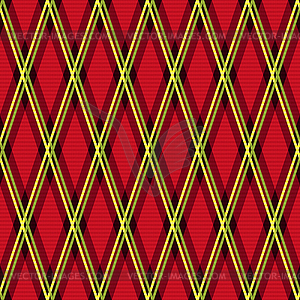 Rhombic seamless fabric pattern mainly in red - vector image