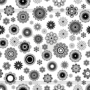 Seamless pattern with flowers - vector image