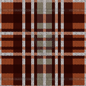 Seamless pattern as knitted fabric in brown and gre - vector image