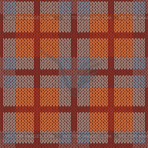 Seamless pattern as knitted fabric mainly in brown - vector clip art