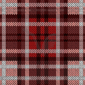 Seamless knitted pattern in red and brown hues - vector clipart