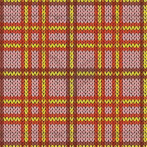 Knitting seamless pattern in warm colors - vector image