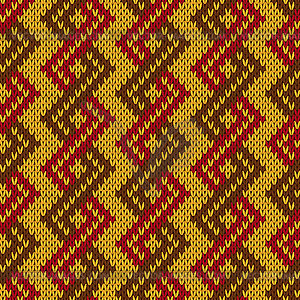 Knitting seamless zigzag pattern in muted warm - vector clipart