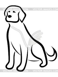 Смешные собаки черный контур - векторное изображение EPS