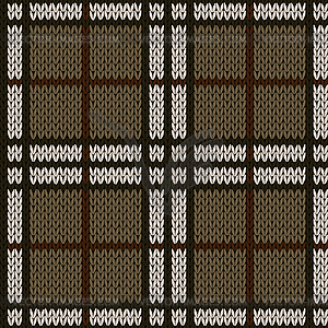 Knitting seamless pattern in muted warm hues - vector image