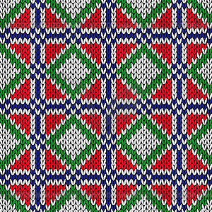 Бесшовные вязание геометрический узор цвет - векторное изображение клипарта