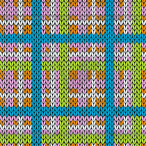 Knitting checkered seamless pattern in various - vector clipart