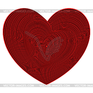 Heart shapes sequence in red and black colors - vector clipart