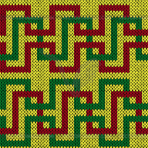 Seamless knitted pattern with intertwining lines - vector clip art