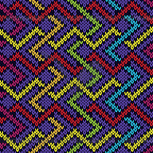 Seamless knitted multicolor pattern - vector image