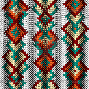 Seamless knitted ornate pattern - vector clipart