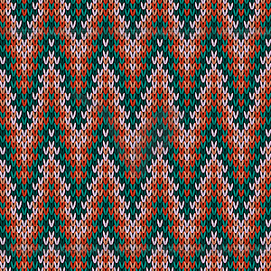 Zigzag knitted seamless pattern - vector clipart