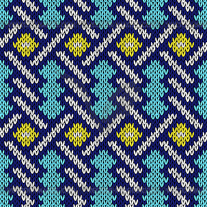 Seamless knitted pattern with intertwining lines - vector image