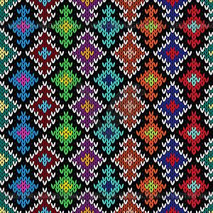 Knitted ornate seamless pattern - vector clipart