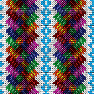 Seamless knitted multicolor pattern - vector clipart