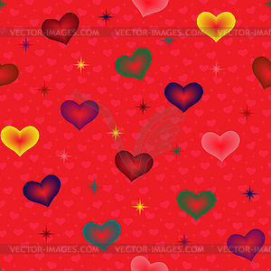 Валентина бесшовные модели с красочными сердца - клипарт в векторе