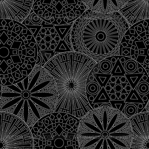 Black and white seamless floral pattern - vector EPS clipart