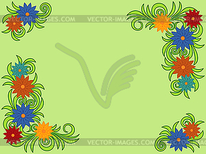 Colourful flower pattern as greeting card - vector clip art