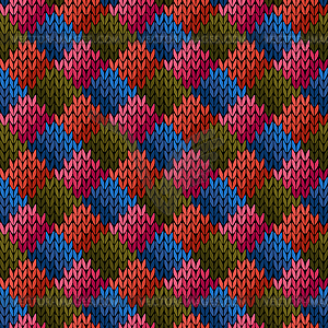 Multicolor seamless knitted pattern - vector clip art