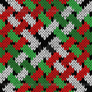 Interlaced knitting seamless pattern - vector image