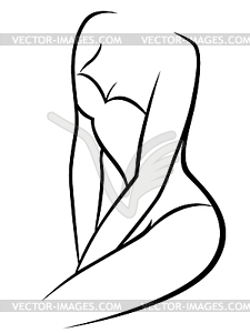 Abstract female graceful body - white & black vector clipart