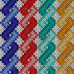 Knitting seamless pattern with twisted ropes - vector clipart