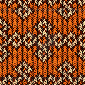 Ornate knitting seamless pattern - vector clipart