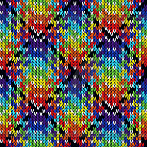 Knitting seamless multicolour pattern - vector image