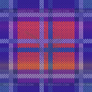 Seamless knitting color pattern in blue, violet - vector image