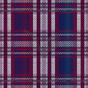 Seamless knitting color pattern in blue, violet - vector clipart