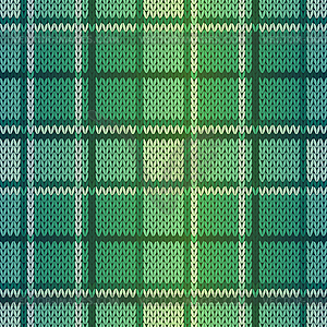 Seamless knitting color pattern in green and - vector image