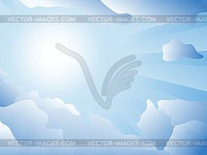 Sun is shining through clouds - color vector clipart