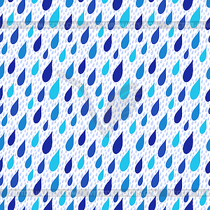 Rain drops falling seamless background - vector clipart