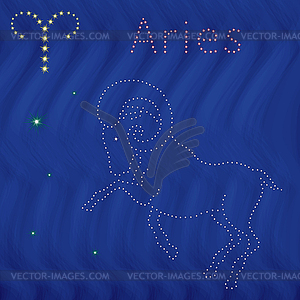 Знак зодиака Овье контур на звездном небе - изображение в векторе / векторный клипарт
