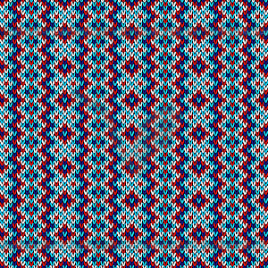 Knitting seamless pattern in various colors - vector clipart
