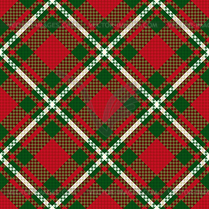 Diagonal seamless checkered pattern in green and red - vector image