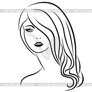 Abstract attractive young women portrait - vector clipart