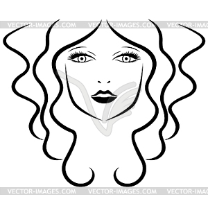 Beautiful women stylized portrait - vector clipart