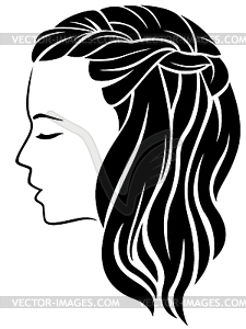 Woman with long hair - vector clip art