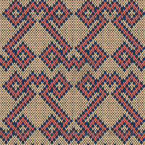 Knitting seamless ornate pattern - vector clipart