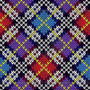 Knitting seamless pattern - vector image