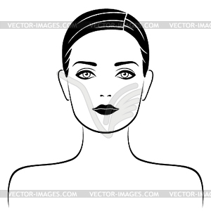 Abstract attractive female portrait - vector clipart