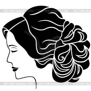 Women head in profile - vector image