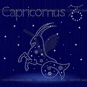 Zodiac sign Capricornus with snowflakes - vector EPS clipart