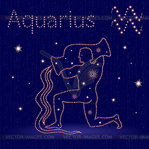 Zodiac sign Aquarius - vector image