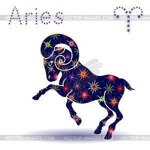 Zodiac sign Aries stencil - vector image