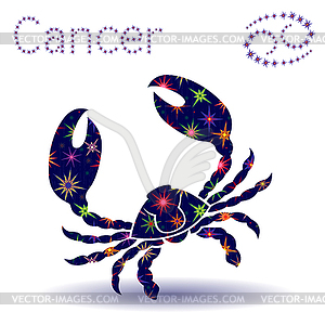 Zodiac sign Cancer stencil - vector clipart