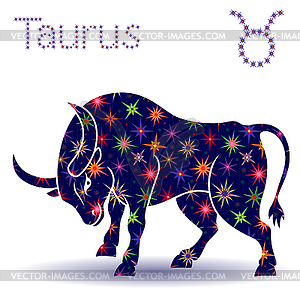 Zodiac sign Taurus stencil - vector clipart