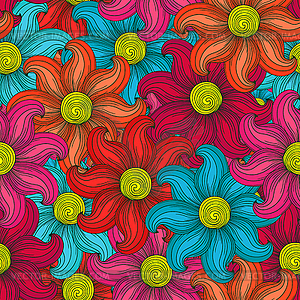 Seamless flower pattern - vector clip art