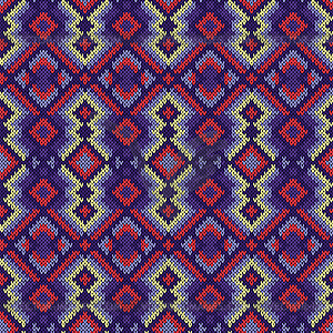 Ornamental Seamless Knitted Pattern - vector image